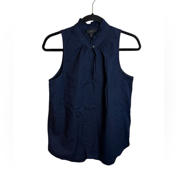 J. Crew Tops - J.Crew Navy Blue Ruffle Cami Blouse